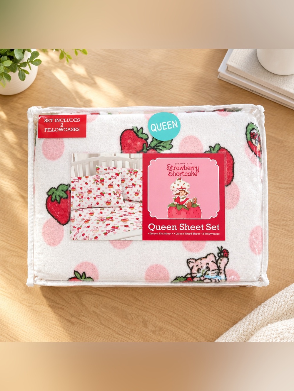 Strawberry Shortcake Queen Sheet Set 4 Pc Soft Cozy Bedding New